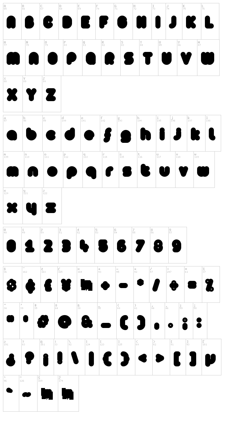 [z] Arista font map